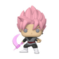 Funko Pop! vinyl figure of Super Saiyan Gohan from Dragon Ball Z, featuring spiky pink hair, a beige face, a black and gray outfit with a red sash, and holding a pink crescent blade, set against a plain white background.