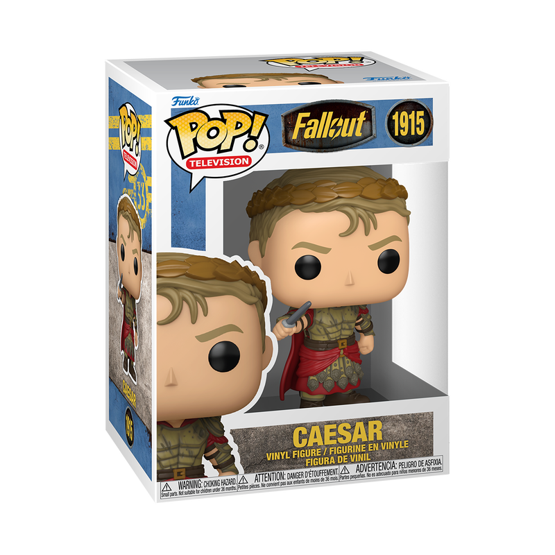 Funko POP! Fallout Caesar Vinyl Figure #1915 featuring Caesar in his signature Legion armor and red cape.