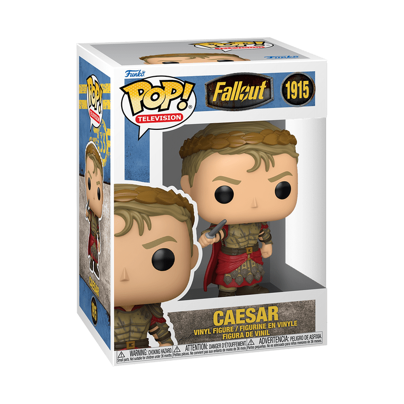 Funko POP! Fallout Caesar Vinyl Figure #1915 featuring Caesar in his signature Legion armor and red cape.