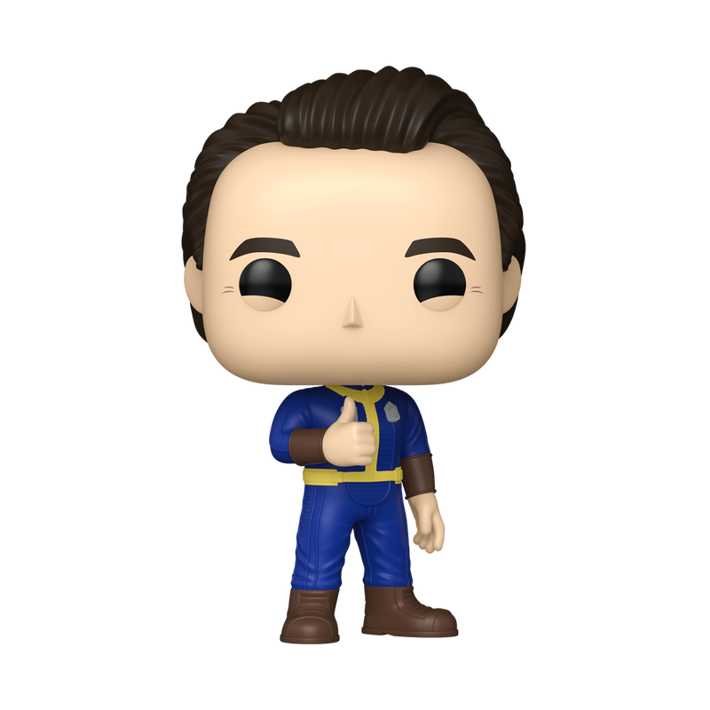 Funko Pop! vinyl figure of a character with brown hair and blue outfit on a white background
