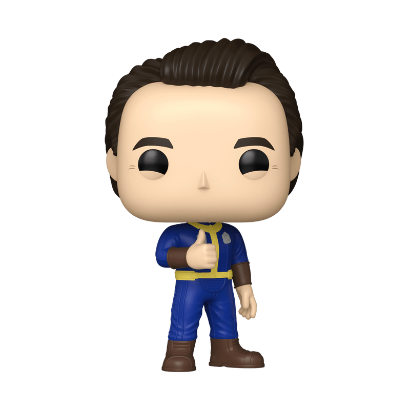 Funko Pop! vinyl figure of a character with brown hair and blue outfit on a white background