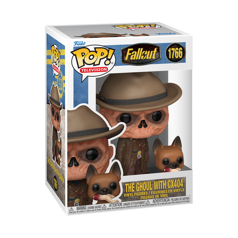 Official Funko POP! Fallout The Ghoul with CX404 #1766 vinyl collectible from the Fallout TV series.