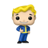 Figurine with yellow hair and blue outfit on a white background