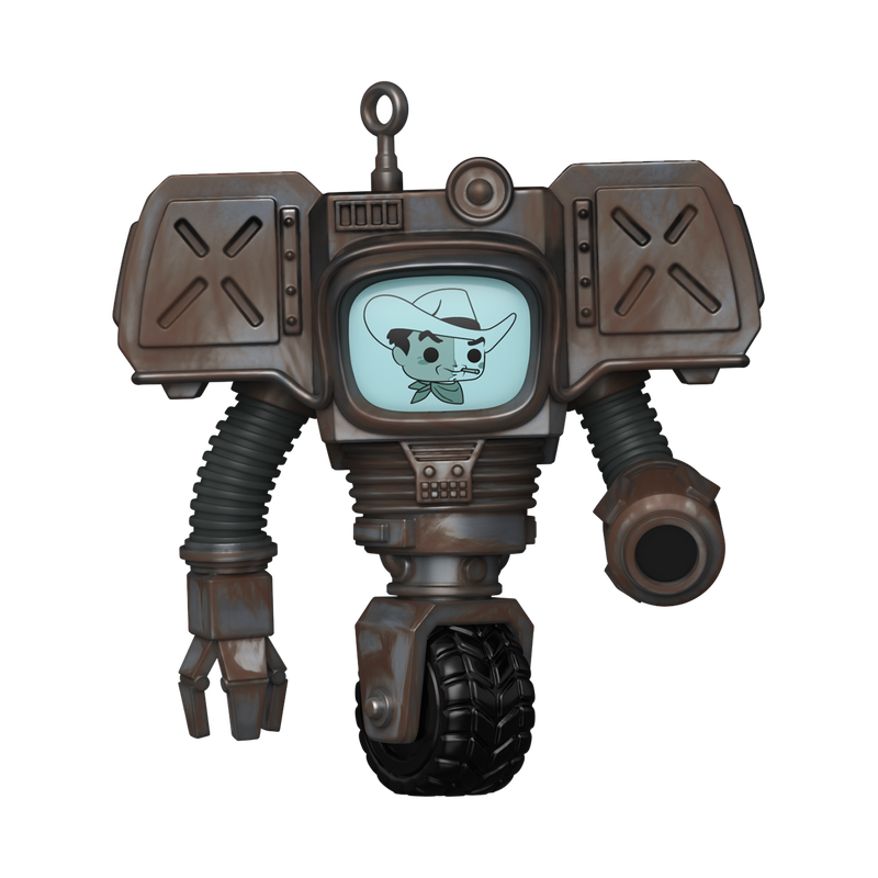 Front view of Funko POP! Fallout Victor Vinyl Figure #1917 collectible showcasing the iconic robot in his signature cowboy hat.