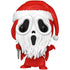 A Funko Pop! vinyl figure of Ghostface dressed as Santa Claus, featuring a red Santa suit, white beard, and Santa hat, holding a knife, on a solid white background.