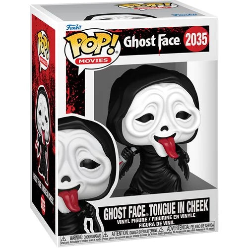 Funko Pop! Ghost Face vinyl figure packaging with red and black design