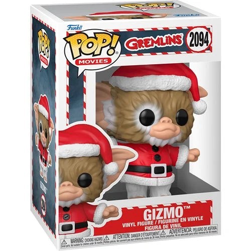 Funko Pop! Movies Gremlins Gizmo vinyl figure in its original retail box, number 2094. The figure depicts Gizmo the gremlin dressed in a red Santa hat and red Santa suit with white trim and a black belt.