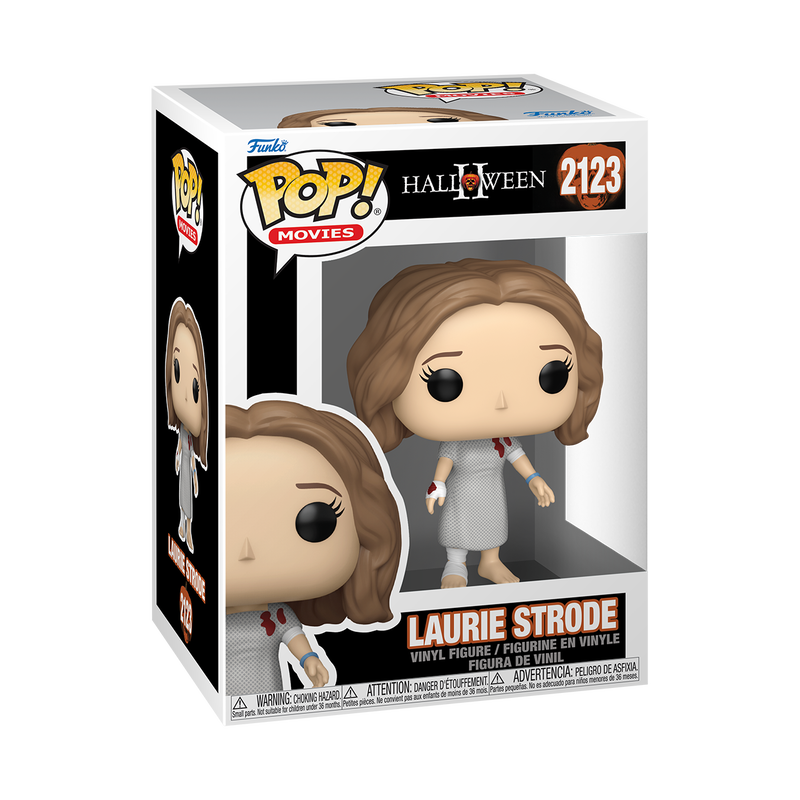 Funko Pop! Movies Laurie Strode vinyl figure in its original window box packaging, featuring character art and the number 2123.