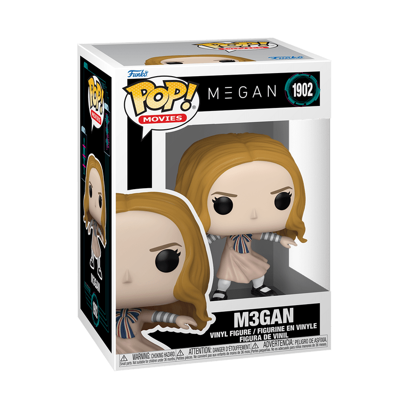 Funko Pop! vinyl figure packaging with 'Megan' character on a white background