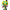 Colorful toy figure with a yellow head and black top hat, holding a knife on a white background.