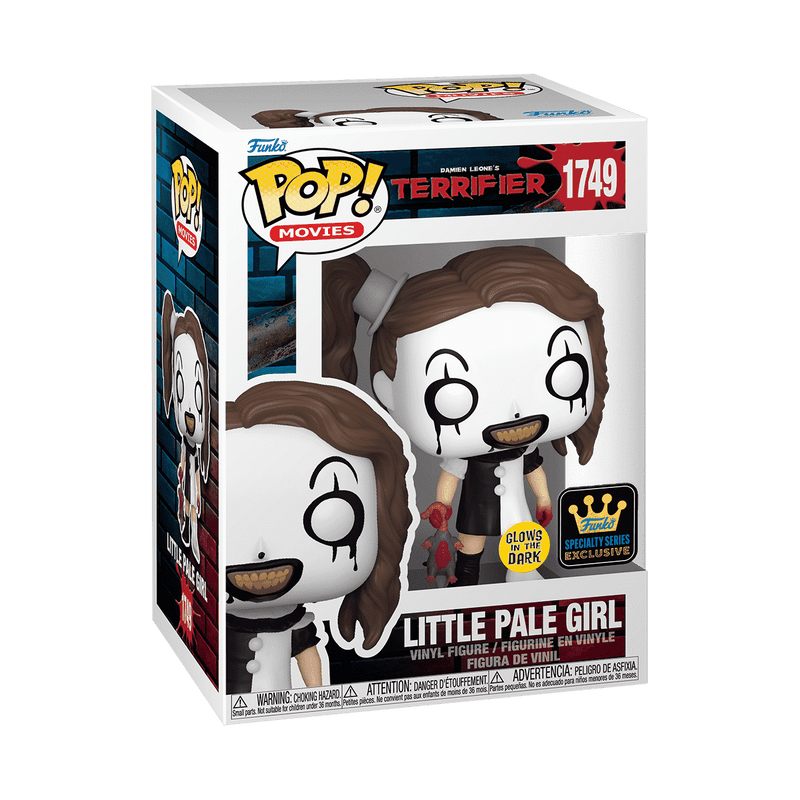 Funko Pop! vinyl figure packaging for 'Terrifier' with 'Little Pale Girl' 
