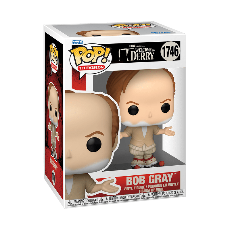 Funko Pop! vinyl figure packaging with 'Welcome to Derry' branding