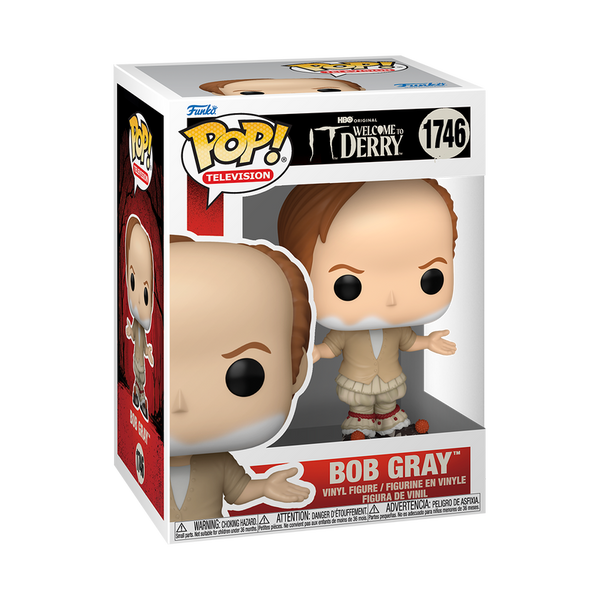 Funko Pop! vinyl figure packaging with 'Welcome to Derry' branding