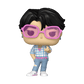 Funko POP KPop Demon Hunters Jinu vinyl figure wearing pink glasses blue checkered shirt and jeans