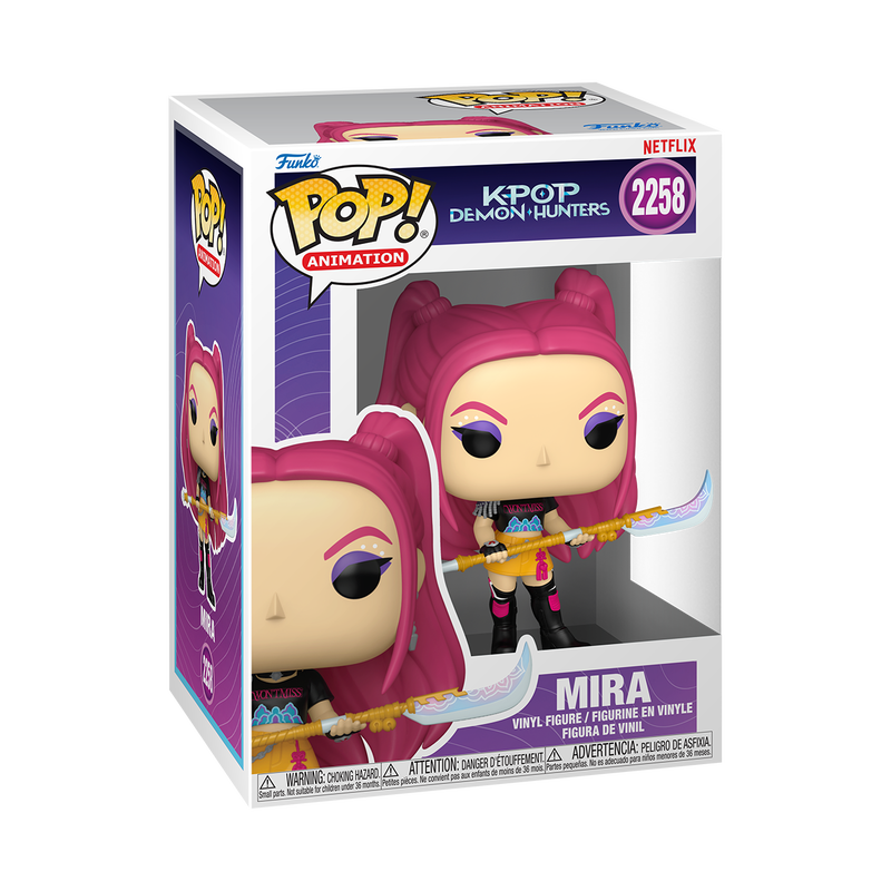 Funko POP! KPop Demon Hunters Mira #2258 vinyl collectible featuring detailed styling inspired by her appearance in KPop Demon Hunters.