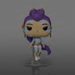 Funko POP! KPop Demon Hunters Rumi CHASE Vinyl Figure #2430 wearing her performance outfit with glowing purple demon markings in a collector display box.
