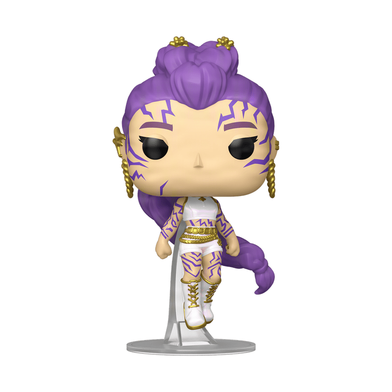 Funko POP! KPop Demon Hunters Rumi Vinyl Figure #2430 CHASE collectible displayed in its official window box with exclusive glow-in-the-dark details.