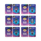 A 12-pack grid of Funko Pop! K-Pop Demon Hunters vinyl figures, featuring characters Romance, Mysterious, Jaxi, and Crybaby on purple and blue holographic cardback packaging.