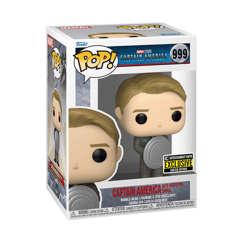 Funko Pop! Marvel Captain America Exclusive Limited Edition vinyl figure in its original window box packaging, featuring character number 999.