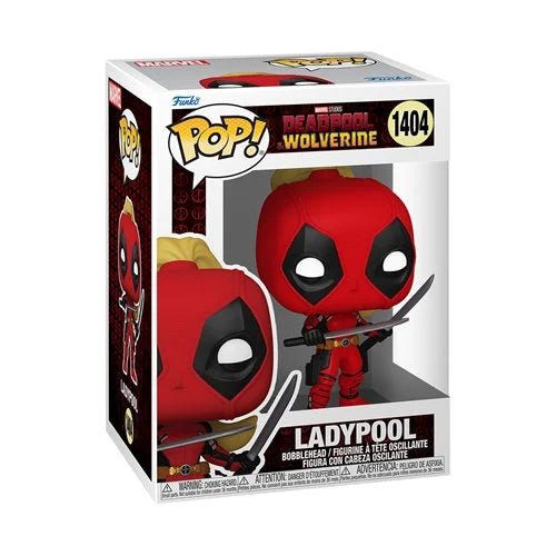 Funko Pop! vinyl figure packaging with Deadpool and Ladypool design