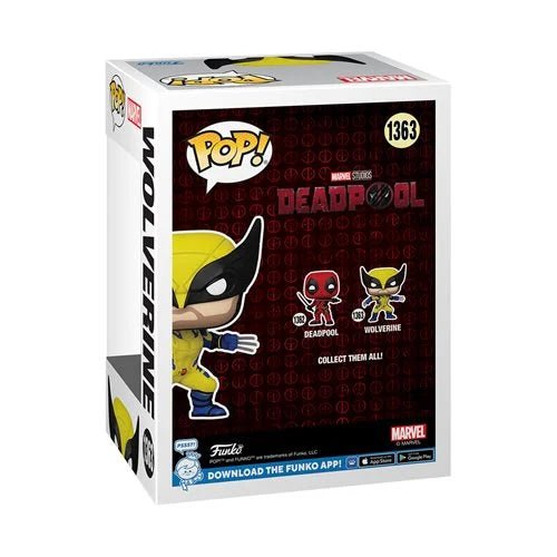 Funko Pop! Marvel Deadpool and Wolverine action figure packaging on a white background