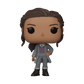 A Funko Pop! vinyl figure of a woman with brown hair, wearing a gray coat over a purple sweater, gray pants, and black boots, shown against a plain white background.