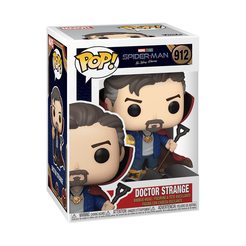 Funko Pop! Marvel's Spider-Man No. 912 Doctor Strange vinyl figure in its original window box packaging, shown against a plain white background.