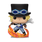 Funko Pop! vinyl figure with a character wearing a top hat and glasses, surrounded by flames on a white background.