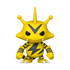 Yellow and black cartoon character with a prominent horn on a white background