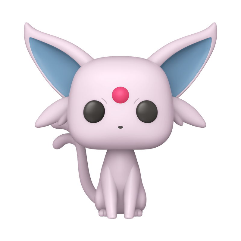 Funko POP! Pokémon Espeon Vinyl Figure #884 featuring the elegant Psychic-type Pokémon with its signature forked tail in the official collector window box.