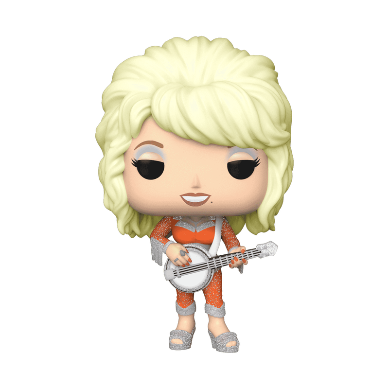 Funko Pop! vinyl figure of a performer with blonde hair and a banjo on a white background