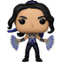 Funko Pop! vinyl figure of a character with black hair and blue accents, holding weapons on a white background.