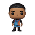 A Funko Pop! vinyl figure of a cartoon character wearing a blue, orange, and black &