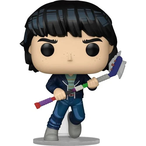 Funko Pop! vinyl figure of a character with dark hair and a weapon on a white background