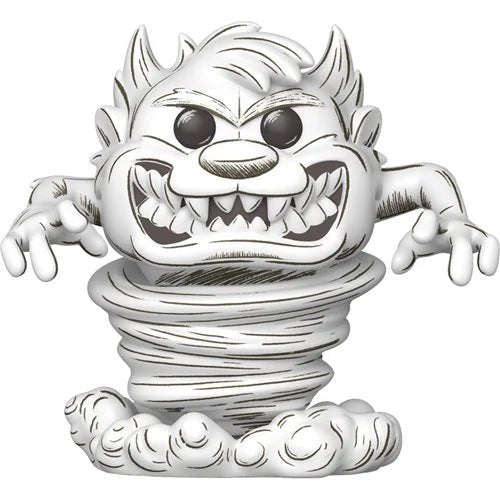 White monster figurine with a fierce expression on a white background