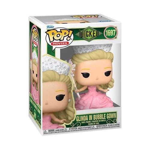 Funko Pop! vinyl figure packaging of Glinda in a bubble gown from Wicked