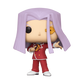 Funko Pop! vinyl figure of a stylized anime character with lavender hair, wearing a red double-breasted jacket with gold buttons, white trim, and red pants, on a plain white background.