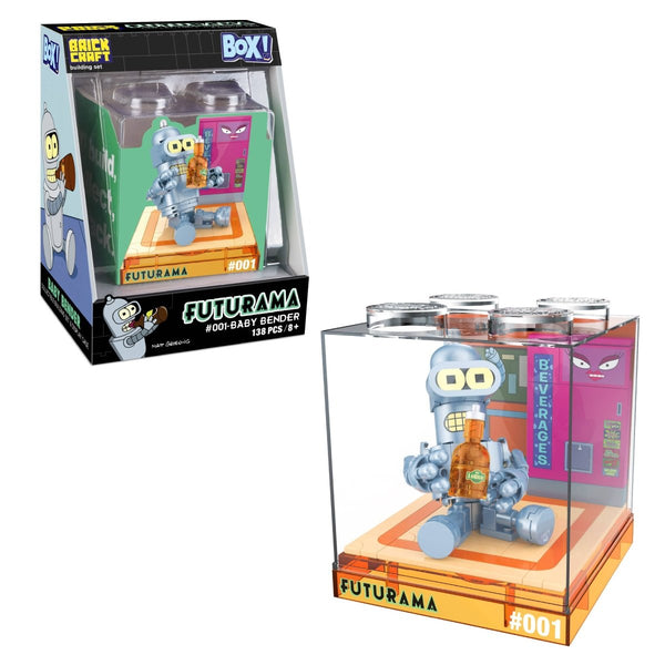 Futurama robot figure in clear display case with packaging