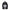 Black backpack with a white ghost face design on a white background