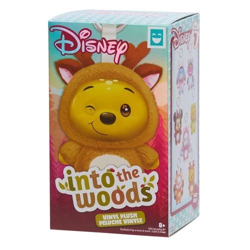 Disney Into the Woods vinyl plush toy packaging box featuring a cartoon deer character on the front, with Disney branding and product title visible.