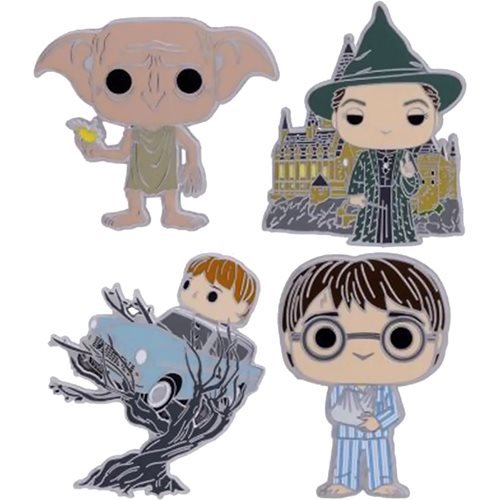 Harry Potter and the Chamber of Secrets 20th Anniversary Enamel Pin 4-Pack Set - Leo's Treasure Box