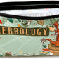 Pencil case with 'Herbology' design on a light green background