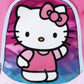Hello Kitty character on a pink and purple gradient background