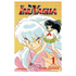 InuYasha Volume 1 manga book cover by Rumiko Takahashi, featuring the title at the top and illustrated characters on a gold patterned background.