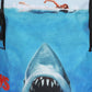 Shark bag with a shark and people in the water design
