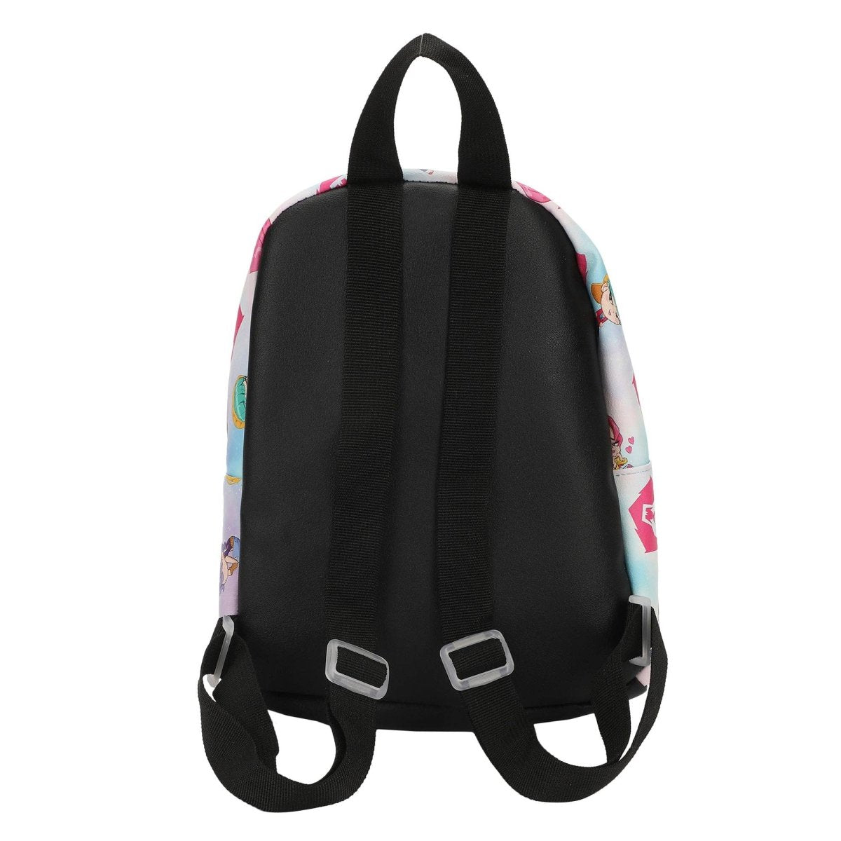 Backpack with colorful pattern on a white background