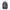 Backpack with purple and white character pattern on a black background