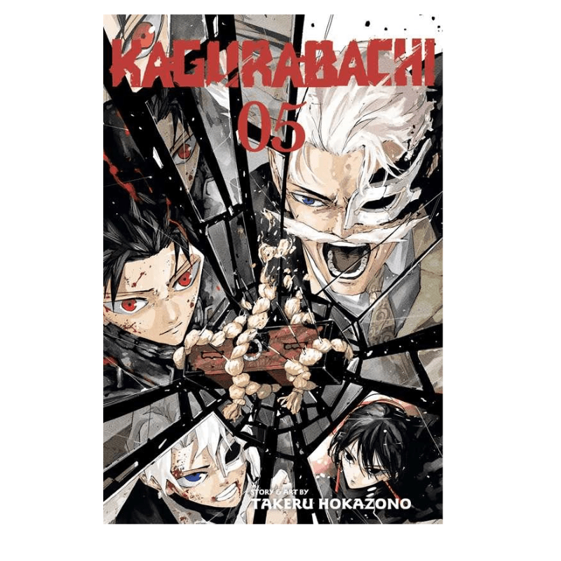 Kagurabachi volume 5 manga book cover featuring illustrated anime characters and the title in large red text at the top.