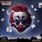 Clown mask with red hair and nose against a starry sky with popcorn, featuring 'Killer Klowns from Outer Space' branding.