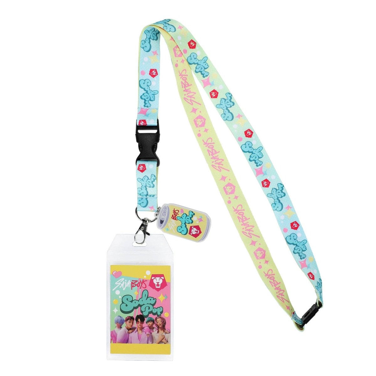 Lanyard with cartoon character design on a white background